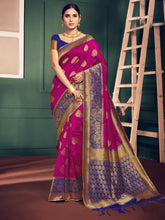 Megenta Banarasi Art Silk Woven Saree